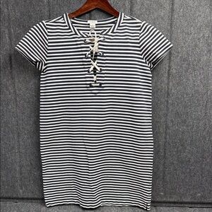 J. Crew Navy and White Striped Maxi Dress